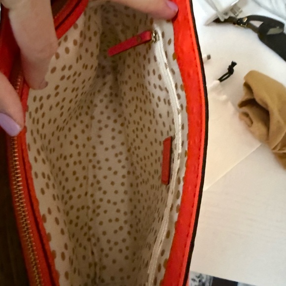 Kate Spade ostrich textured leather coral tote - Picture 8 of 12